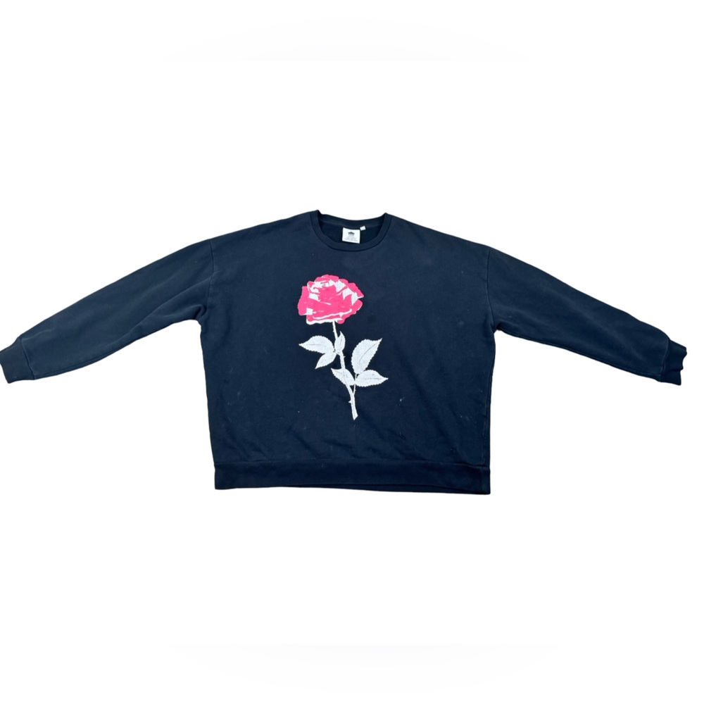 Carhartt x Perks and Mini Radio Club L.A. Black Oversized Rose Sweatshirt Med - Picture 4 of 8